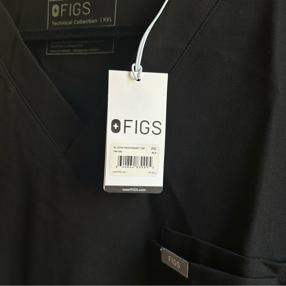 FIGS Leon Men’s Black Scrub Top BNWT - Picture 4 of 7